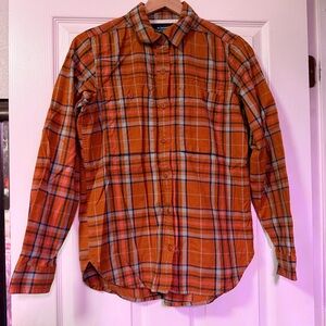 REI Orange Long Sleeve Button-Up Shirt Women’s Size Small Like New Outdoor Hikin